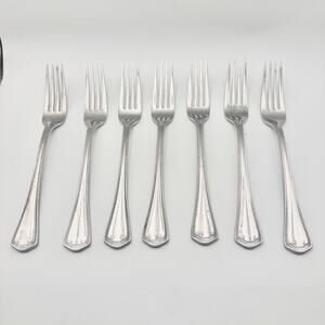 Waterford Somerset 18/10 Stainless 6 Salad Forks Replacement Flatware 7"